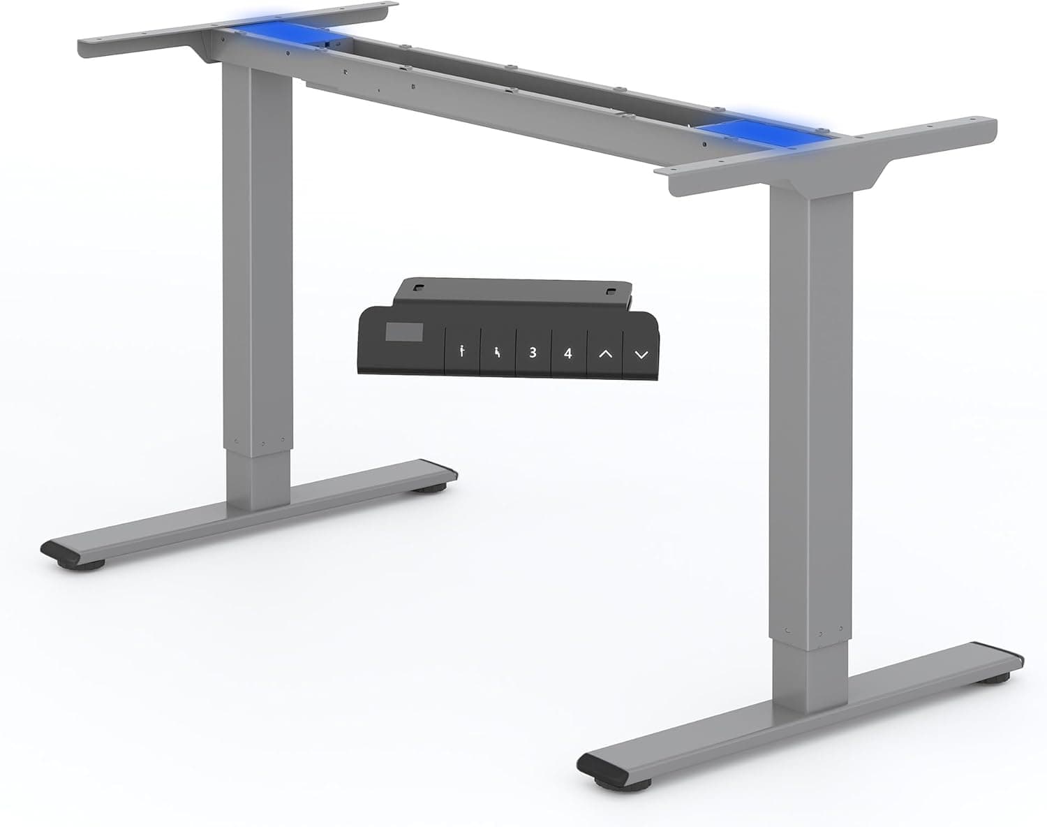 FLEXISPOT EB2 Moldura de mesa de pé com altura ajustável elétrica Standing Desk mesa Gaming escritório de aço sólido com 4 teclado de memória automática 2 motores 2 etapas (cinzento)
