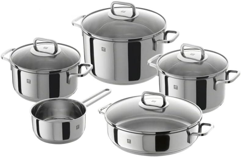 Zwilling Trem de cozinha de 5 peças em aço inoxidável, ideal para todos os tipos de cozinhas, incluindo a indução