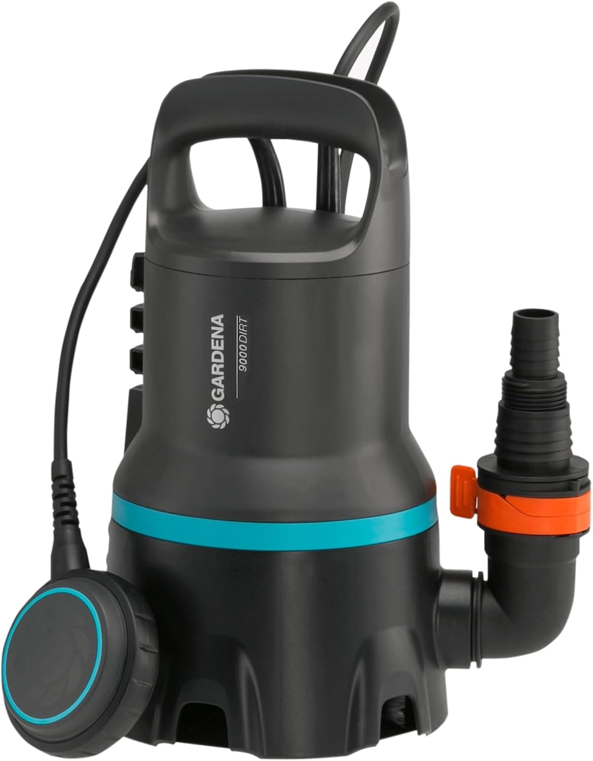 Gardena Bomba submersível de águas residuais 9000: bomba sum. Fluxo 9000 l/h, automático, int. Flutuação func. contínuo, partículas de sujidade até 25 mm, sistema de acoplamento rápido, 300 W