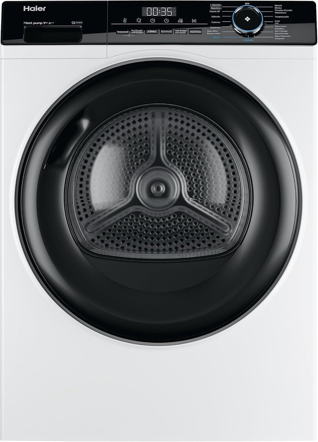 Haier I-Pro Series 3 HD90-A3939-IB | Máquina de secar roupa por bomba de calor 9 kg com função vapor anti-vincos e programação diferida