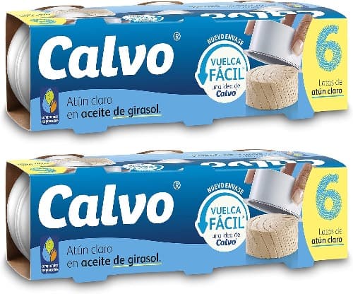 Calvo Atum claro em óleo de girassol, pack 6 x 65 g x2