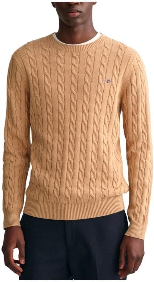 GANT Camisola pulôver Cotton Cable C-Neck para homem