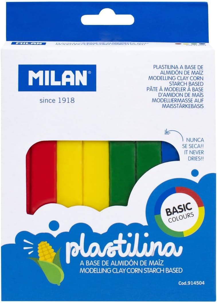 MILAN - 4 barras de plasticina (330 g), multicolorido (FACTIS, S.A. 914504)