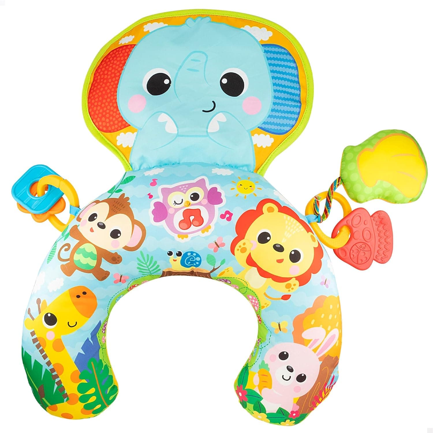 Winfun Almohada Animais da Selva 47253 | Almofada e apoio Tummy Time para bebés com tecido suave