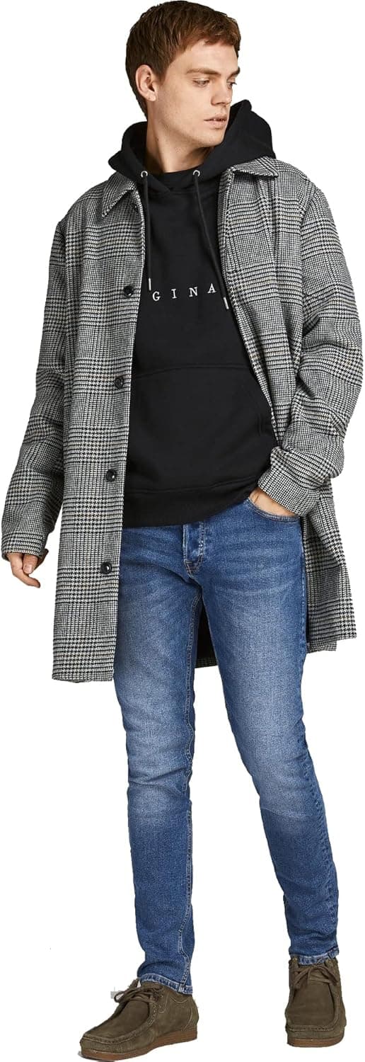 Jack and Jones Glenn Calças de ganga elásticas de algodão de corte justo originais para homem 