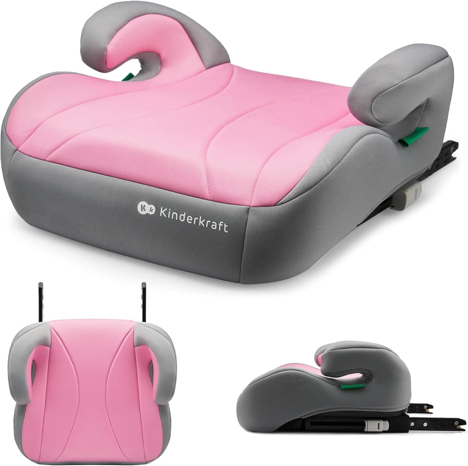 Kinderkraft I-BOOST Cadeira de carro, cadeira de bebé, assento de carro, tamanho I, 135-150 cm, assento elevatório de 9 a 12 anos, fácil de montar, postura ergonómica, espuma adicional, rosa