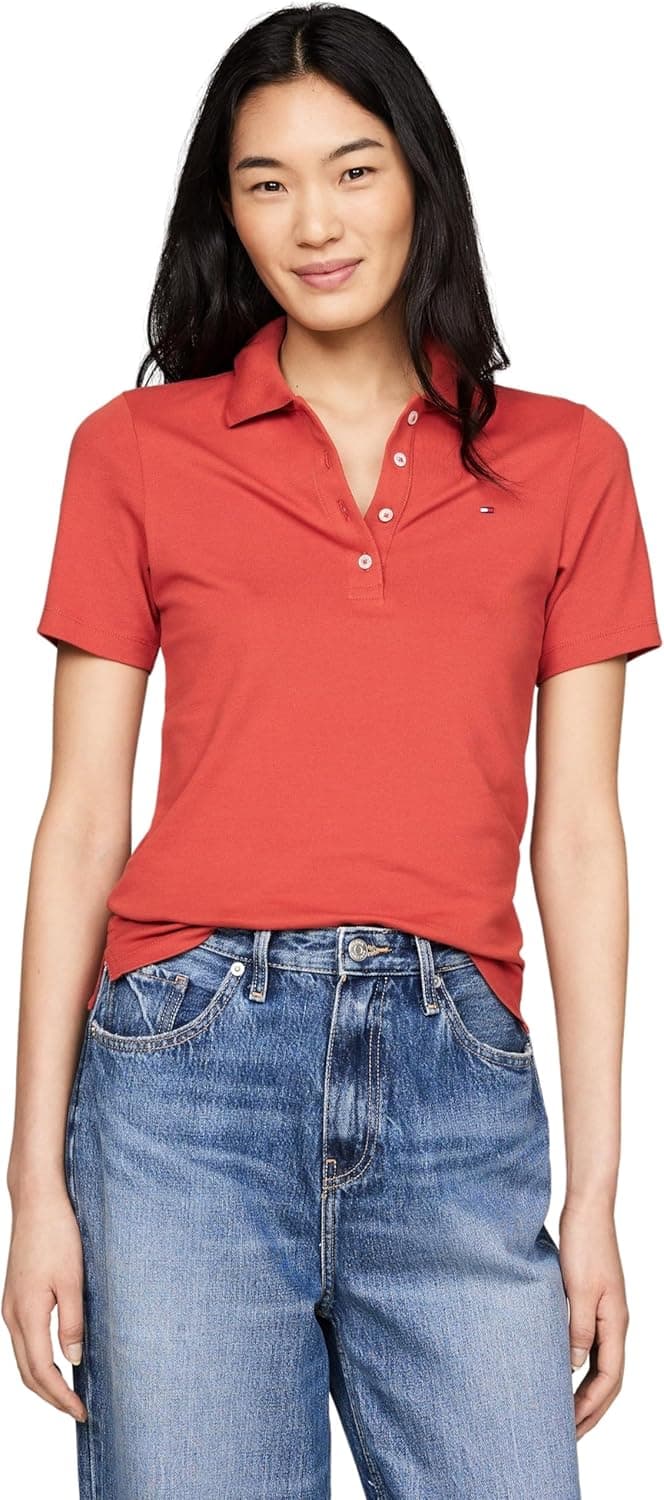 Tommy Hilfiger Polo de manga curta para mulher Slim Fit