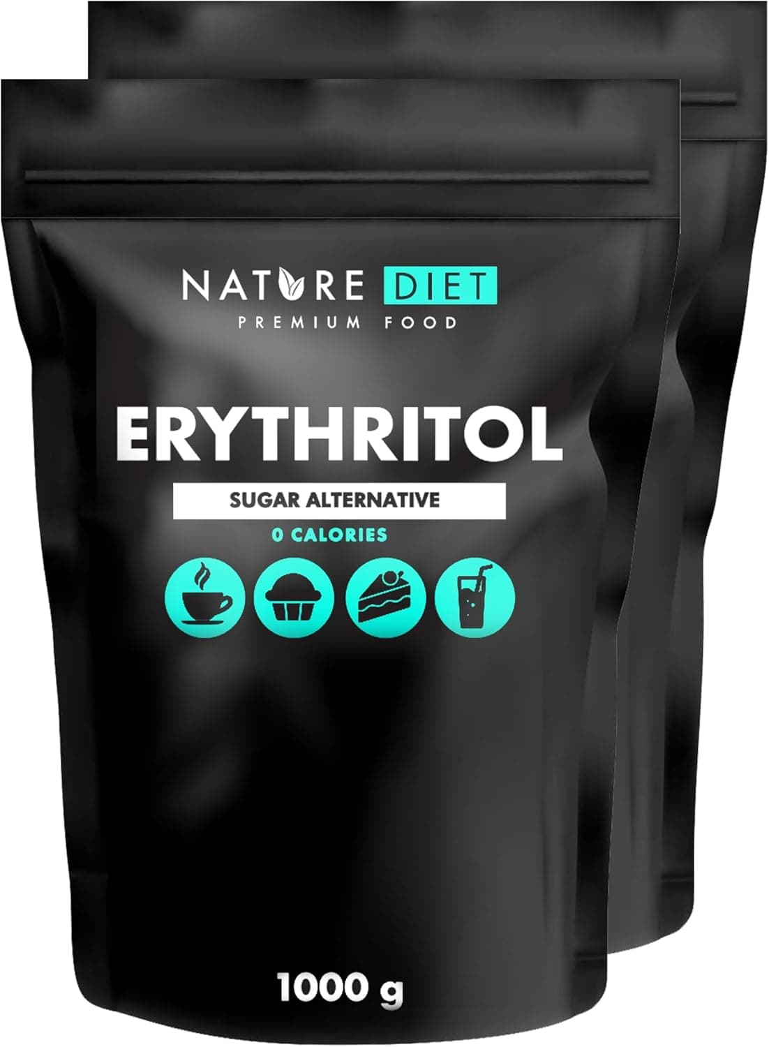 Nature Diet - Eritritol 2 x 1000 g | Adulcorante natural | zero calorias | substituição de açúcar | substituto de açúcar