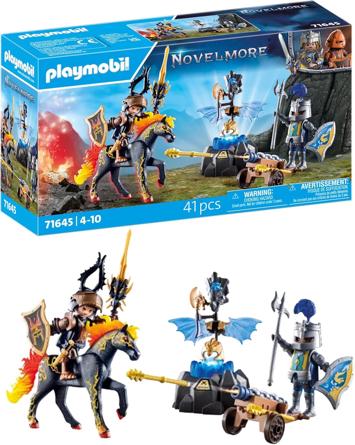 PLAYMOBIL Novelmore 71645 Guarda de braço, incluindo dois cavalheiros, um cavalo e armadura valiosa, brinquedos cheios de ação para meninos e meninas a partir de 4 anos