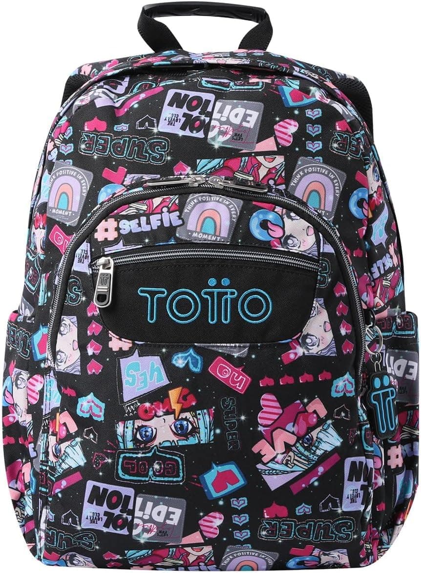 TOTTO Misato | Mochila escolar para crianças com capacidade de 20 L bolso para portátil de 14 polegadas e suporte para garrafa