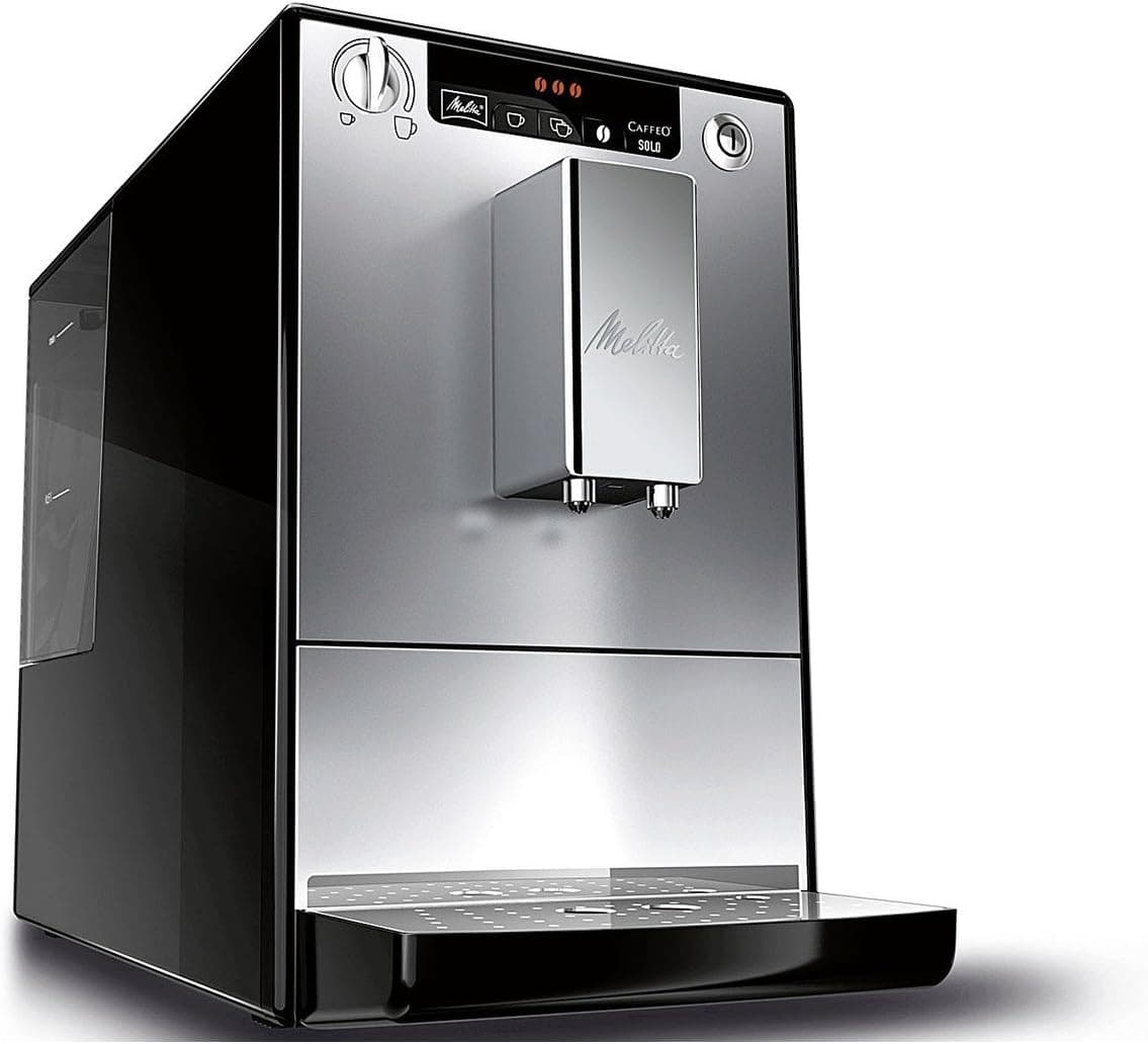 Melitta Apenas E950-203, Máquina de café super automática com moinho, 15 bares, café em grão para expresso, limpeza automática, personalizável, prata