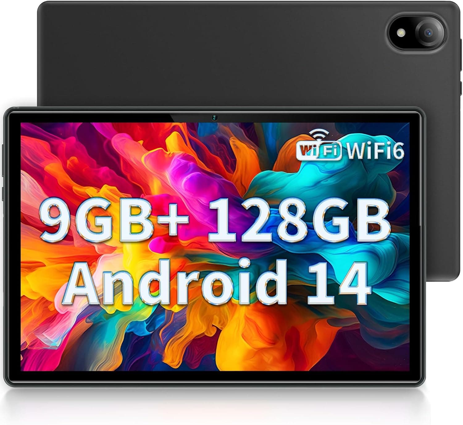 DOOGEE U10 Tablet de 10,1 polegadas, Wi-Fi 6 Tablet Android 14, 9 GB RAM+128 GB ROM, 1280  800 IPS Tablet PC, 5060 mAh, TÜV, OTG, Face ID, Bluetooth 5.0, 8 MP+5 MP, cinzento