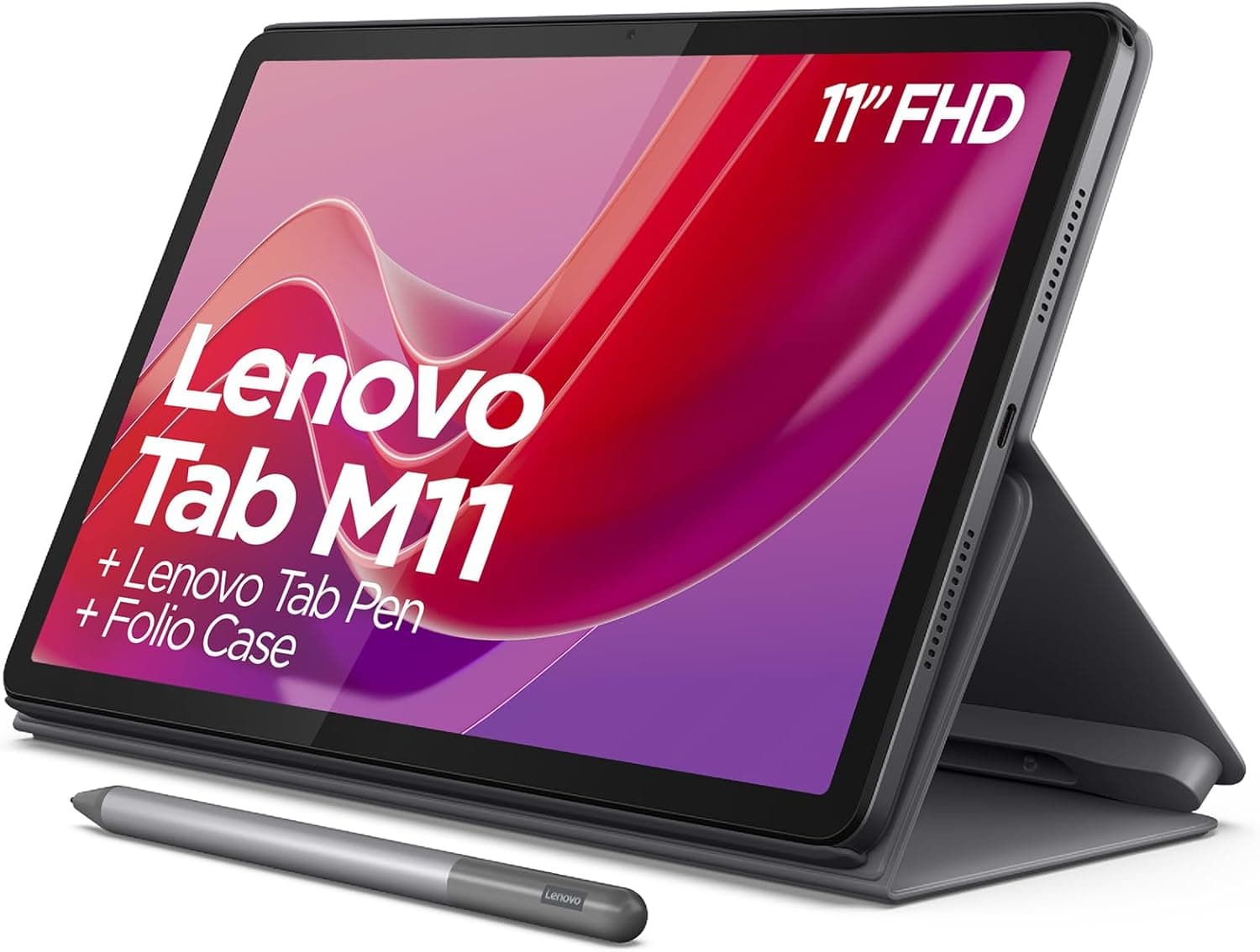 Lenovo Tab M11 Tablet de 11" (MediaTek Helio G88, 8 GB RAM, 128 GB expansíveis até 1 TB, 4 altifalantes, Wi-Fi, Bluetooth, Android 13) cinzento lua - inclui capa e caneta tab