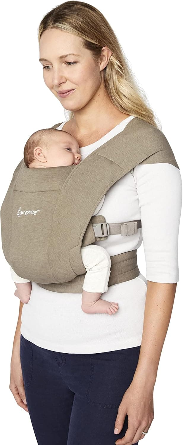 Ergobaby Embrace mochila porta-bebés ergonómica para recém-nascidos, extra macia e ultra-leve, Soft Olive