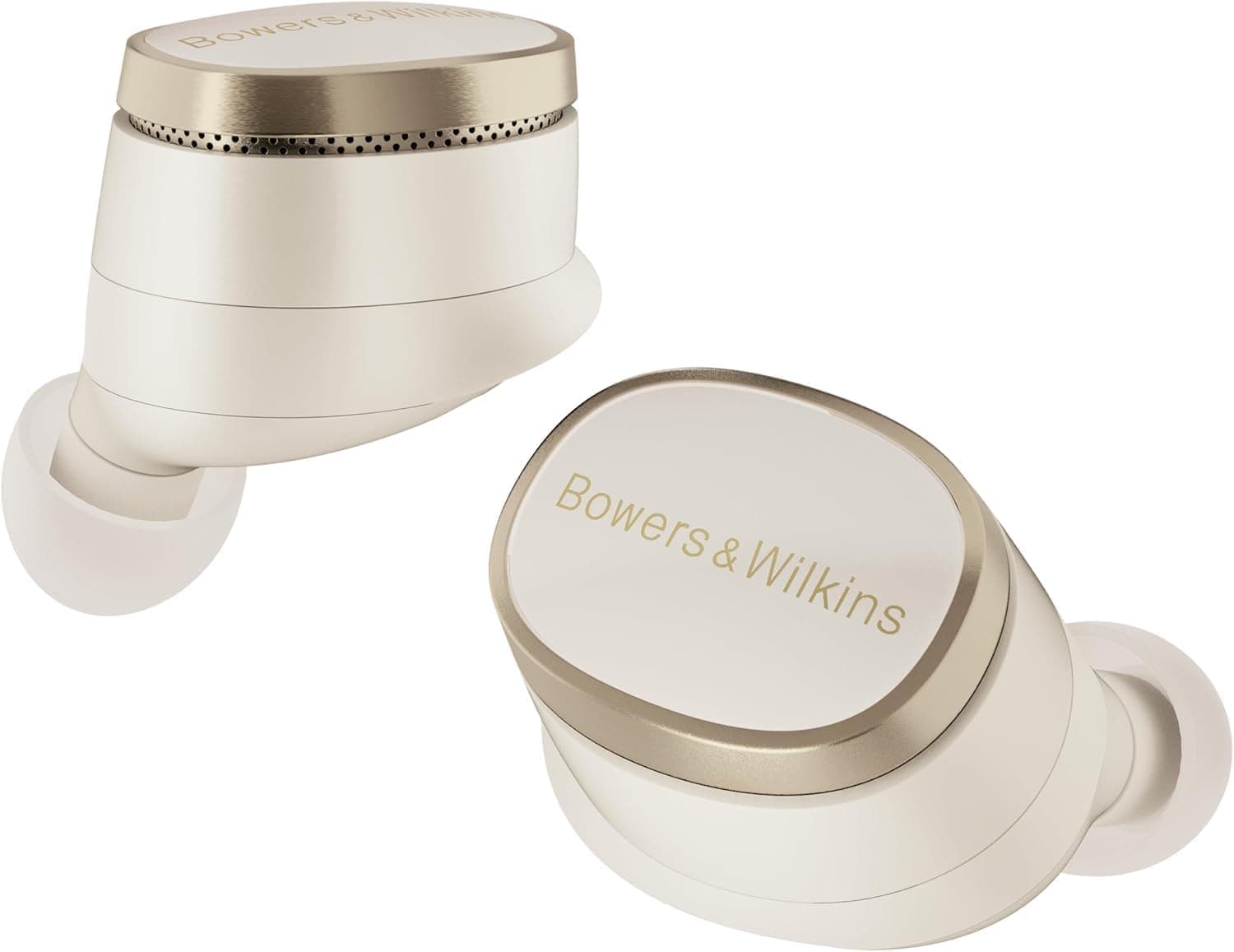 Bowers & Wilkins Pi8 Auriculares sem fios True Wireless com Bluetooth, AptX, cancelamento de ruído ativo (ANC) e microfones integrados - Dove White