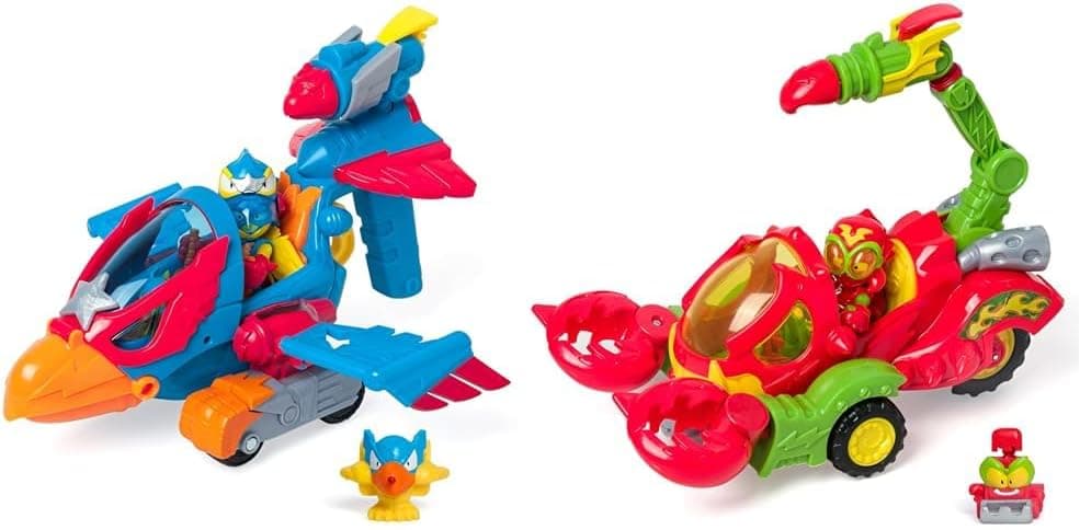 SUPERTHINGS – Wild Eagle, avião águia dos SuperThings. Inclui 1 Wild Kid & SuperTHINGS Wild Scorpion – veículo escorpião dos SuperThings. Inclui 1 Wild Kid e 1