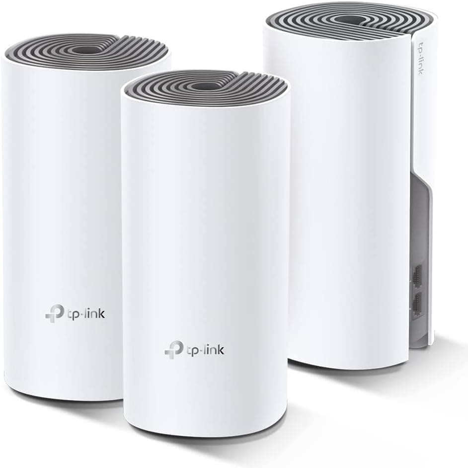 TP-Link Deco E4 (3 pacotes) - AC1200 Repetidor de Wi-Fi inteligente, banda dupla até 350 m², 2 portas 100/10 Mbps, MU-MIMO, até 100 dispositivos, adequado para Xiaomi Mi B. ox