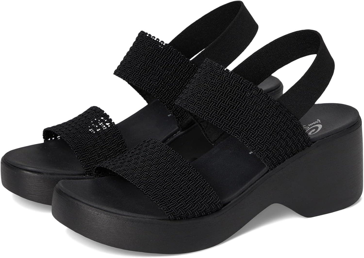 Skechers Cali Day | Sandálias de salto preto e branco para mulher