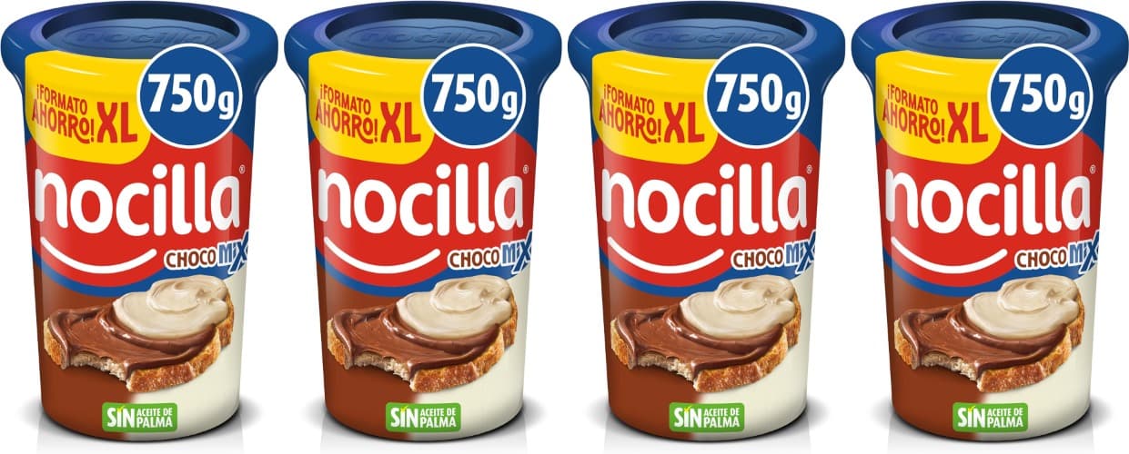Nocilla, ChocoMix Creme duplo de cacau e leite com avelãs sem óleo de palma, formato XL, tarrina 750 g