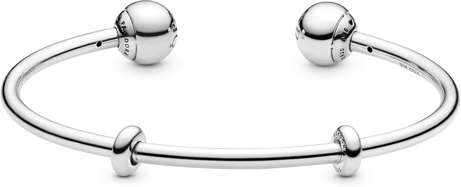Pandora Icons Pulseira rígida aberta de prata com tampões de silicone e extremidades intercambiáveis