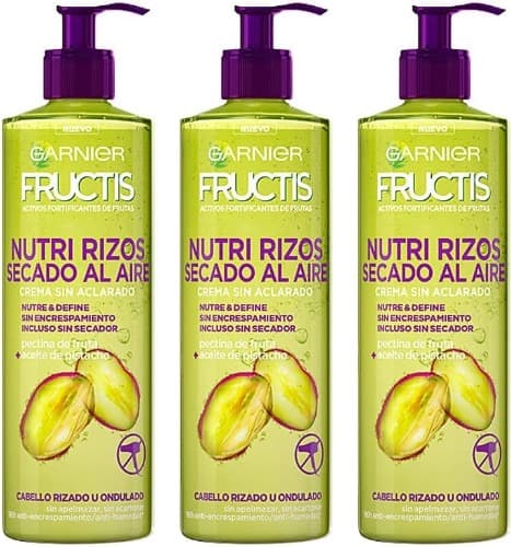 Garnier Fructis Nutri Curls | Creme leave-in para caracóis ou cabelo ondulado sem enxaguar 400 ml x 3