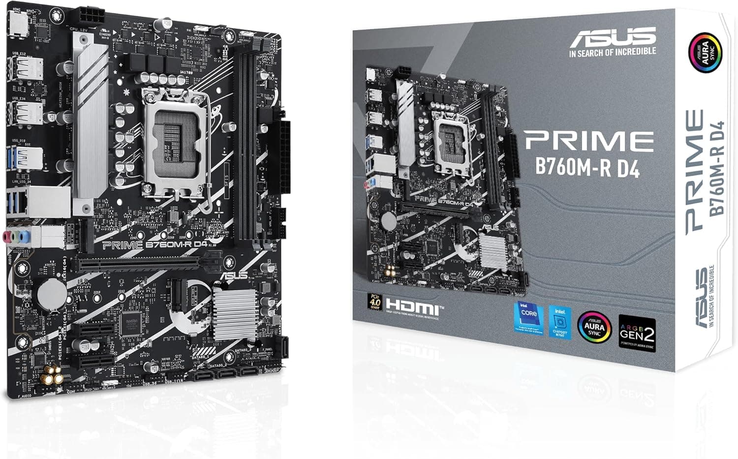 ASUS B760M-R D4 LGA 1700 Intel B760 Motherboard M-ATX PRIME B760M-R D4