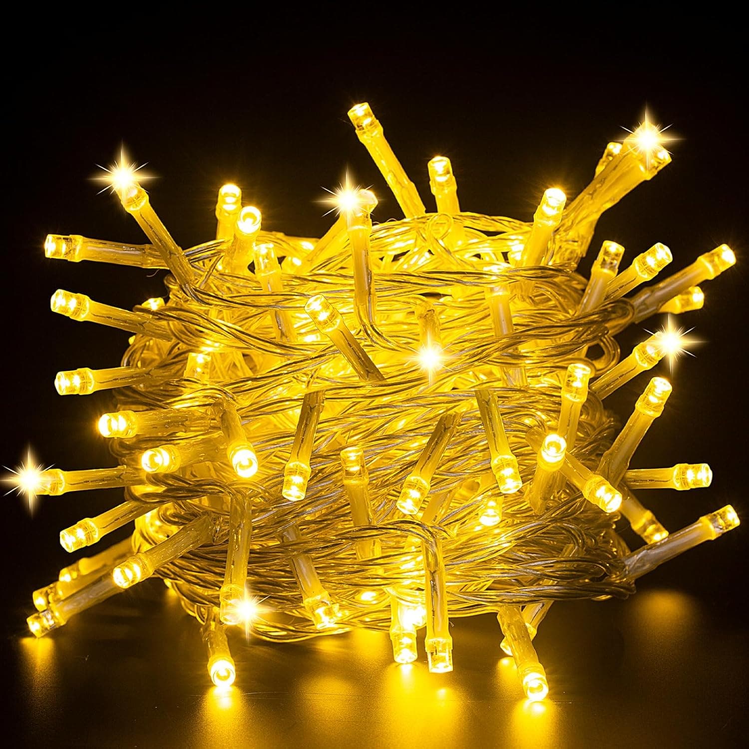 CNMTCCO Corrente de luzes, 5 m 50 LED, bateria exterior com temporizador de 6 horas, pequena corrente de luzes para interior, para o Natal casamento, quarto festa decoração de árvores (branco quente)