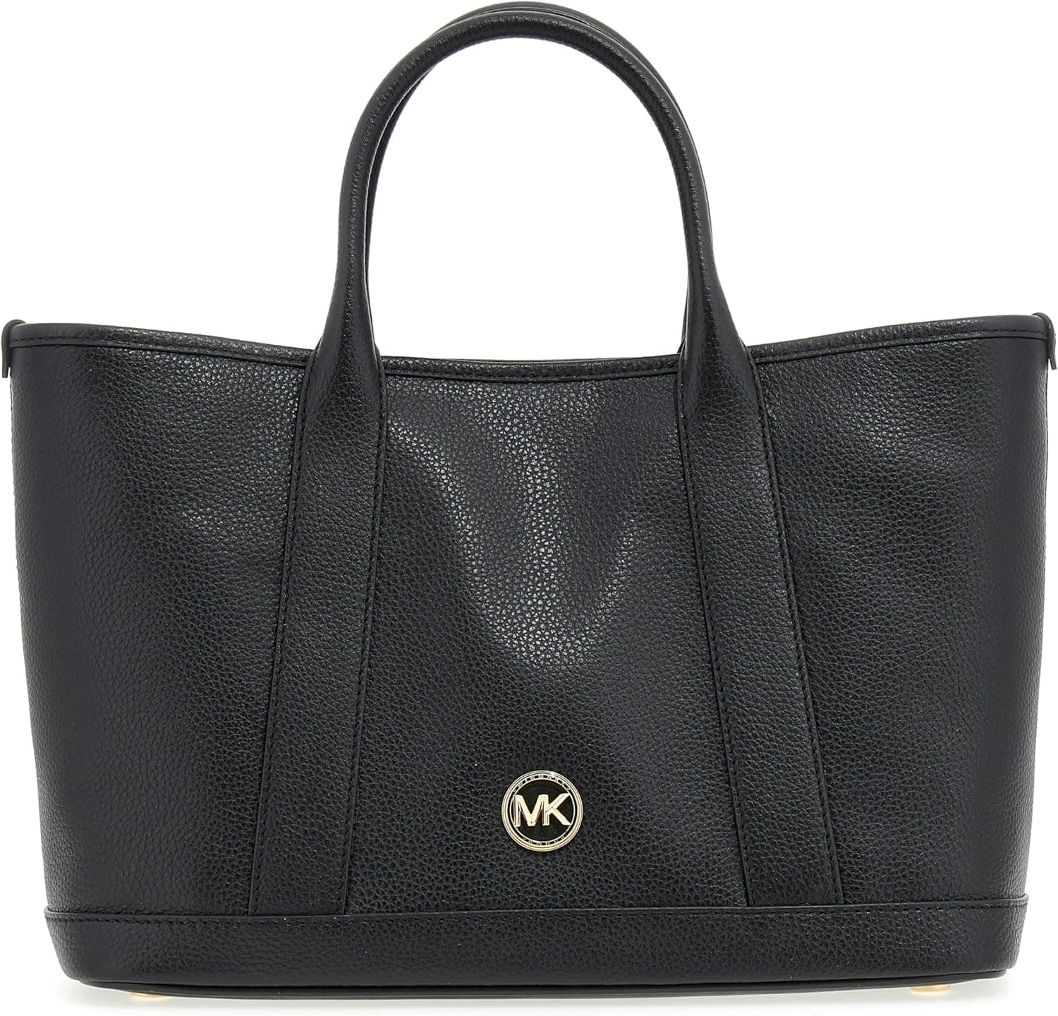 Michael Kors Luisa Medium Satchel | Saco de mão de couro macio com correia remível e forro de poliéster, tamanho médio, preto