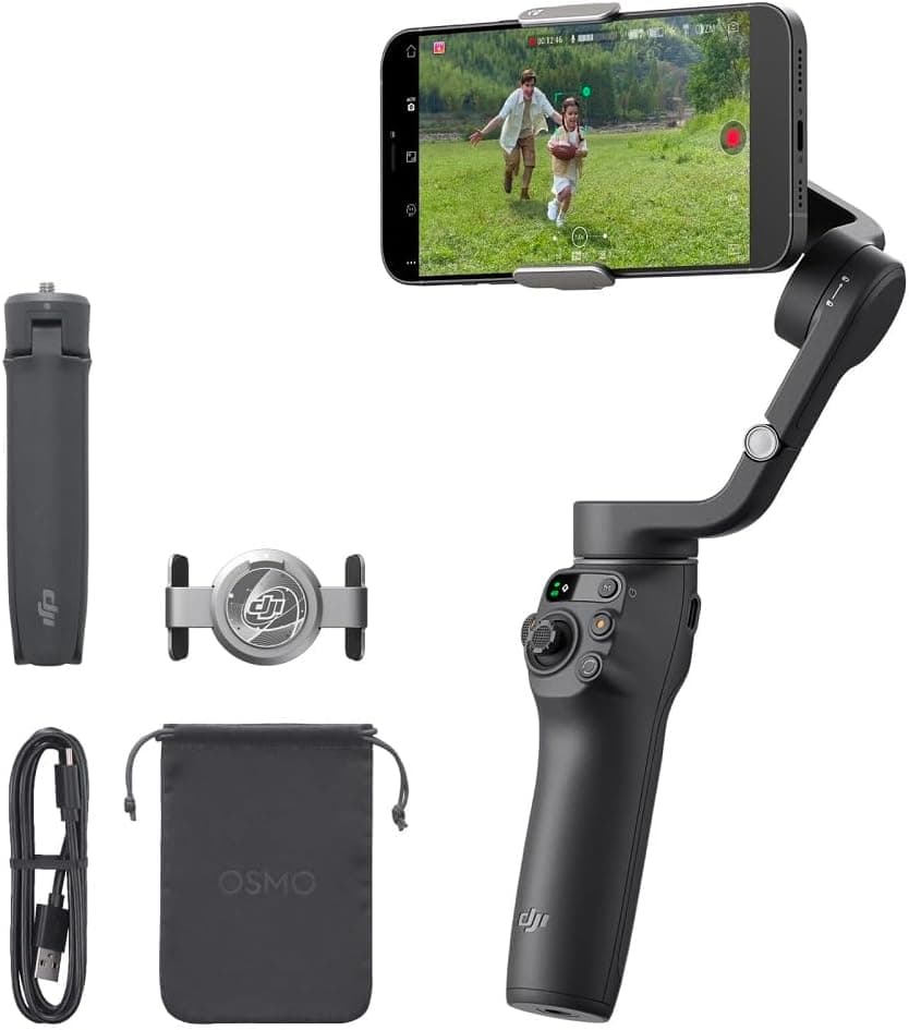 DJI Estabilizador para smartphones OSMO Mobile 6, em três eixos para telemóveis, braço extensível integrado, portátil e dobrável, estabilizador para videoblogs, vídeos do Youtube e TikTok, Slate Gray