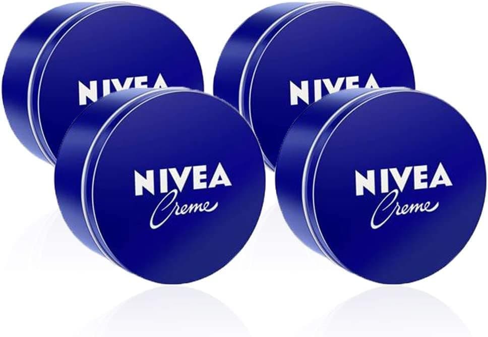 NIVEA Creme em embalagem de 4 (4 x 250 ml), creme hidratante corporal, creme facial para toda a família, creme universal para uma pele macia e hidratada, creme multiusos