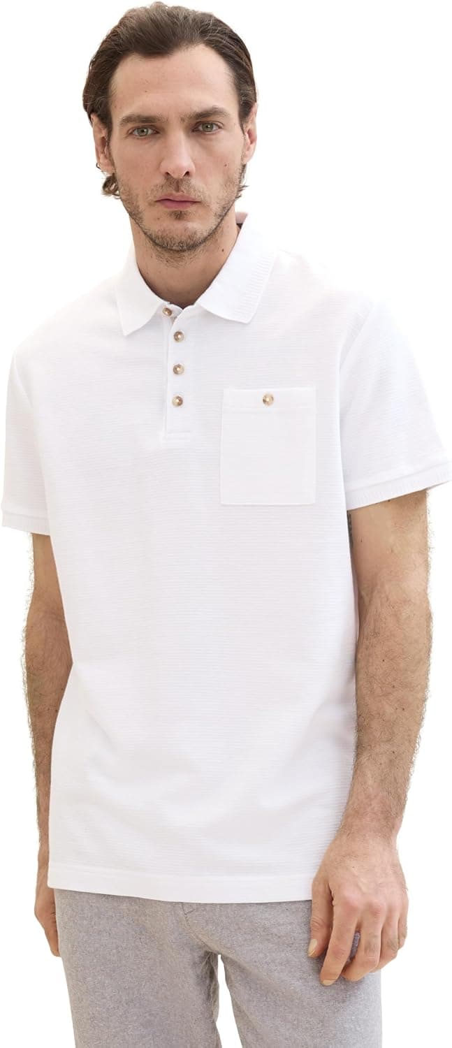 TOM TAILOR Polo básico com estrutura para homem