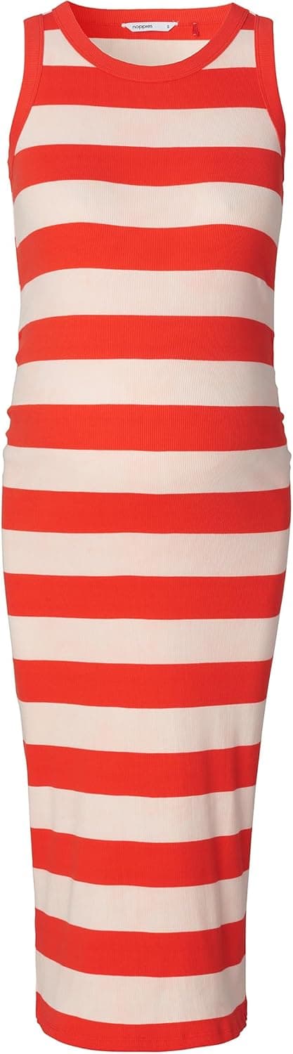 Noppies Keesje vestido de malha às riscas sem mangas para maternidade | Vestido de maternidade sem mangas com padrão às riscas