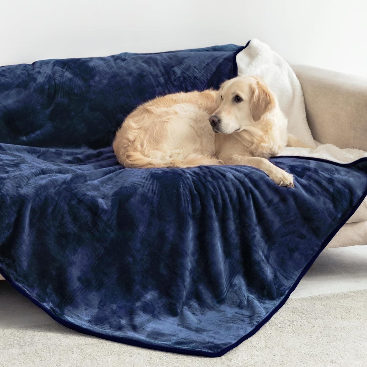Dreamzie | Manta impermeável reversível e lavável para cães em sherpa 127 x 152 cm