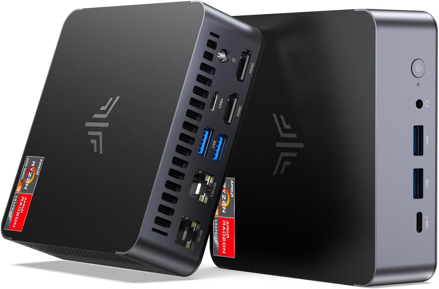 NiPoGi AM21 | Mini PC com Ryzen 9 6900HX 16GB DDR5 512GB SSD Windows 11 Pro suporte para 4 ecrãs 4K e ligações USB4 e HDMI