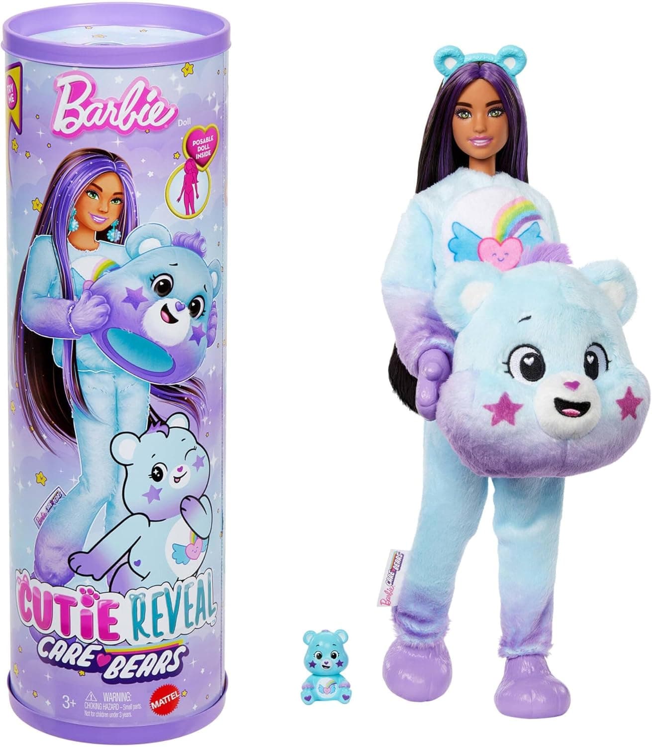 Barbie JFV61 | Boneca Dream Bright Bear Cutie Reveal com acessórios e 10 surpresas, inclui urso miniatura e mudança de cor