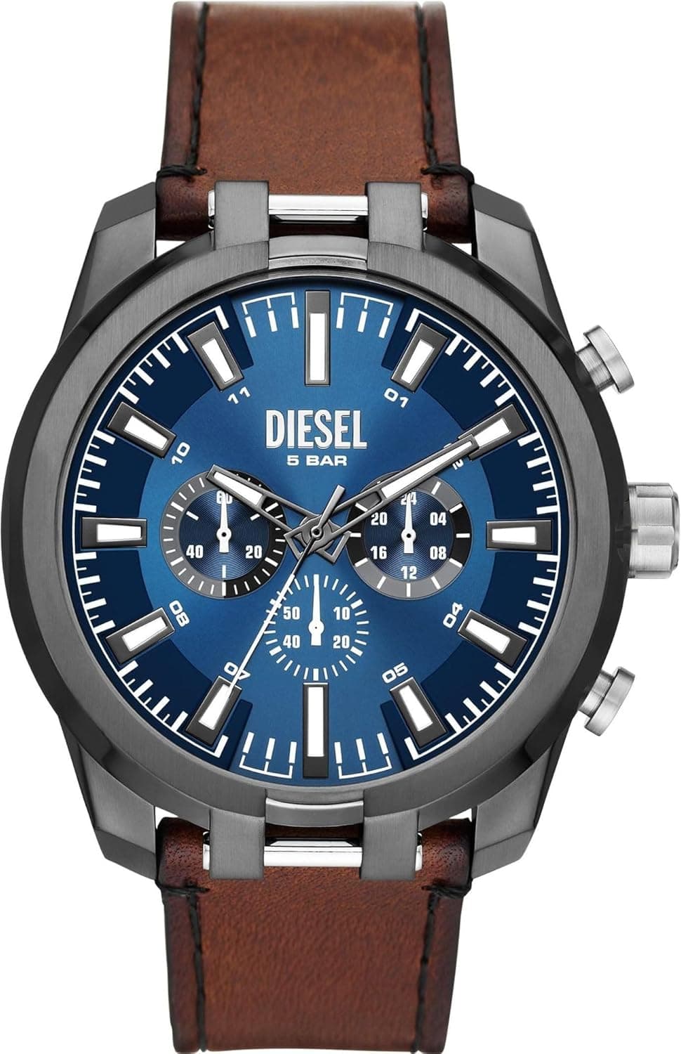 Diesel Relógio analógico digital para homens automático com correia em poliéster DZ4643, cinzento, Correia