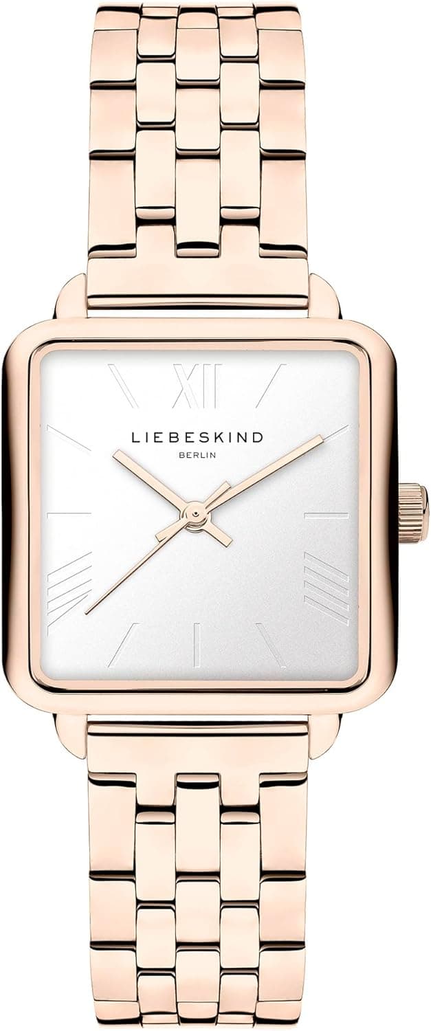 Liebeskind Relógio analógico para mulheres de quartzo com correia em aço inoxidável LT-0444-MQ, Rosa congelada, pulseira