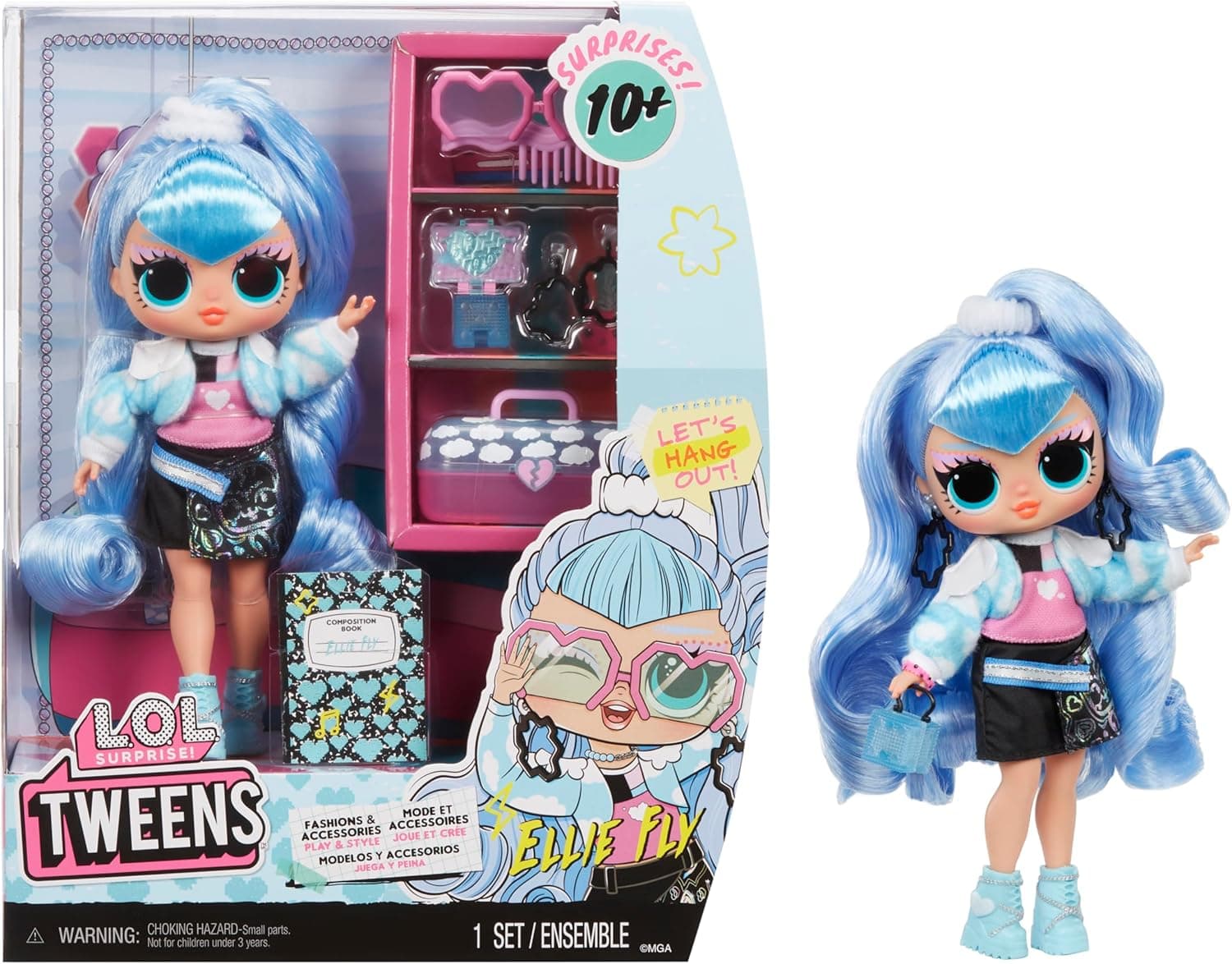 L.O.L. Surprise! Tweens - Boneca da moda Ellie Fly - com mais de 10 surpresas e acessórios fabulosos - para crianças + 4 anos