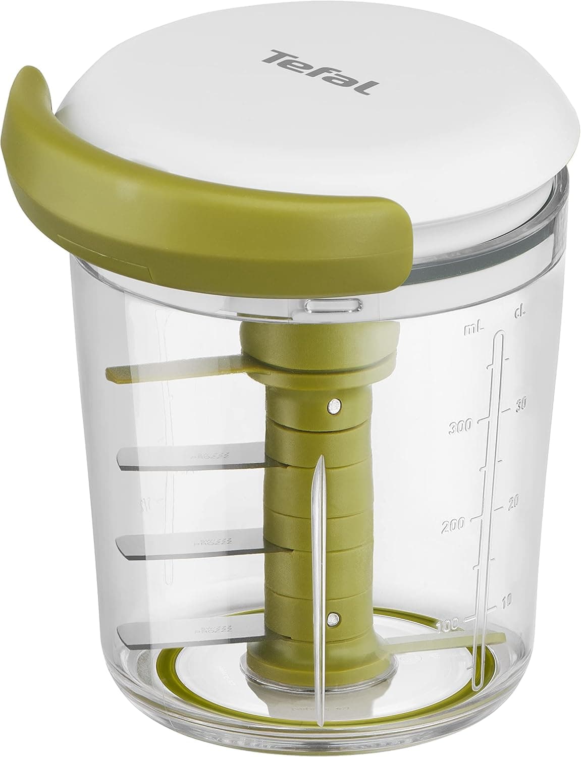 Tefal 5 Second Chopper Shaker K16441 - 5 segundos, picadora manual de 450 ml, picado grosso, médio e fino, lâminas de aço inoxidável, sem eletricidade, base antiderrapante e fácil de limpar