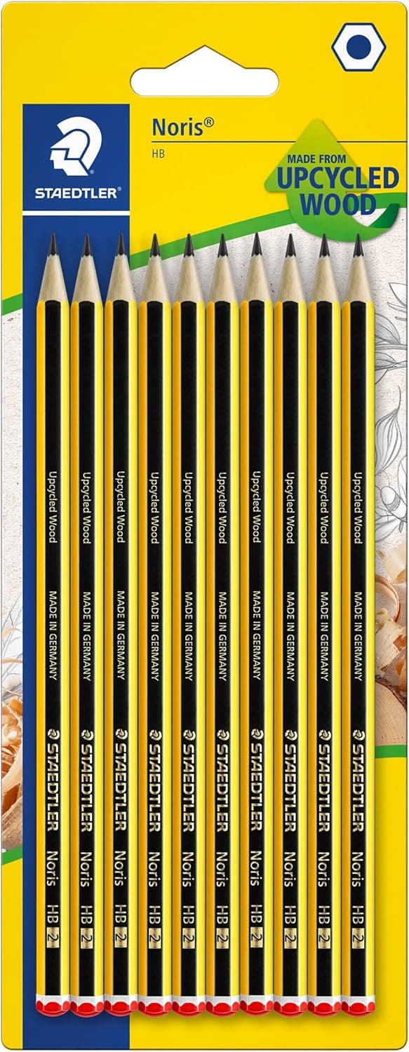 Staedtler Noris 120-2BK10D, lápis de madeira certificada, preto, 10 unidades