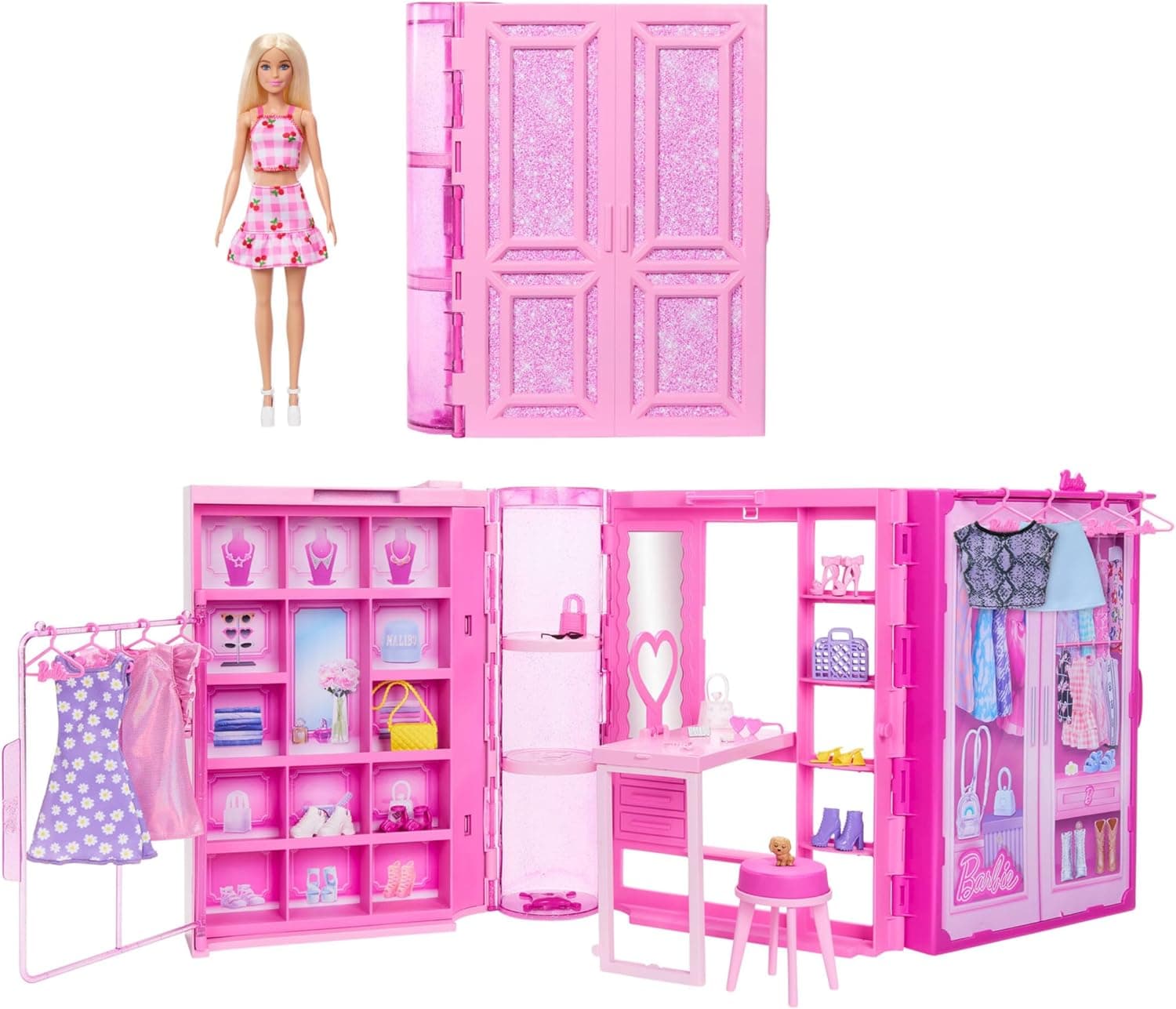 Barbie Dream Closet | Armário de sonho com boneca, roupas e mais de 25 acessórios para crianças a partir dos 3 anos