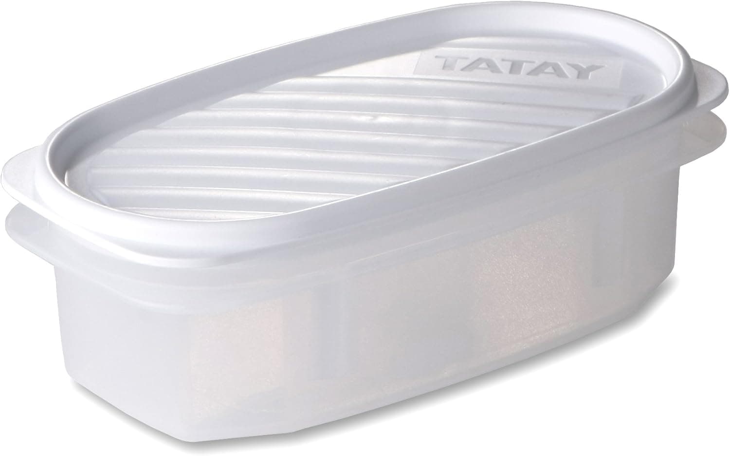 TATAY - Recipiente de alimentos oval com tampa flexível branca, livre de BPA, capacidade 0,5 L