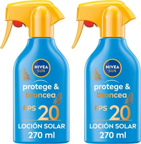 NIVEA SUN Protege & bronze spray solar FP20, 270 ml x 2