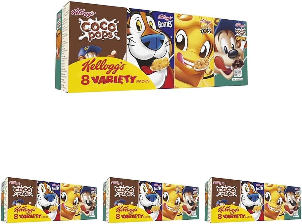Kellogg's Variedade de cereais variados, pack de 8 x 25 g (embalagem de 4)