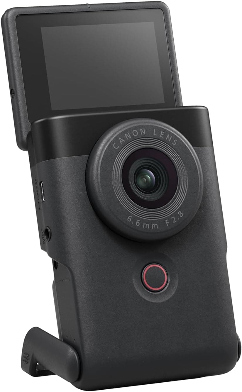 Canon Powershot V10 Vlogging Kit + acessórios, câmara Vlogging e streaming, sensor de 1" 20,9 MP, vídeo 4K, alvo de 19 mm, conectividade WiFi, Bluetooth e USB-C