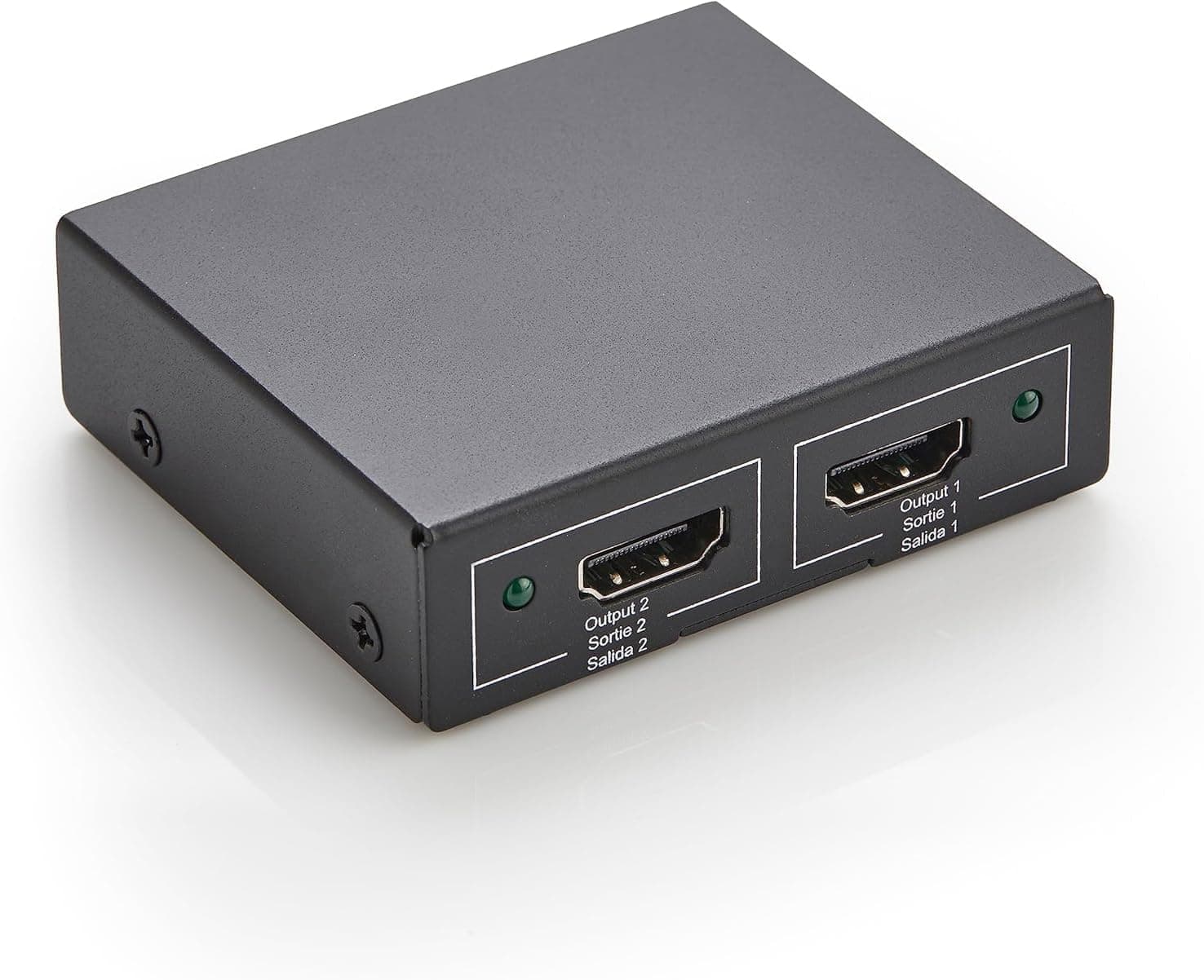 Amazon Basics Splitter HDMI com saída 1 em 2. 4K a 60 Hz para monitores duplos. Apenas projeção. Preto