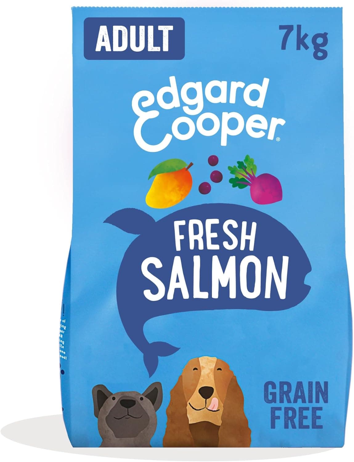 Edgard & Cooper Alimentação para cães adultos comida para cães seca natural sem cereais hipoalergénico 7 kg salmão fresco, fácil de digerir, alimentação saudável saborosa e equilibrada