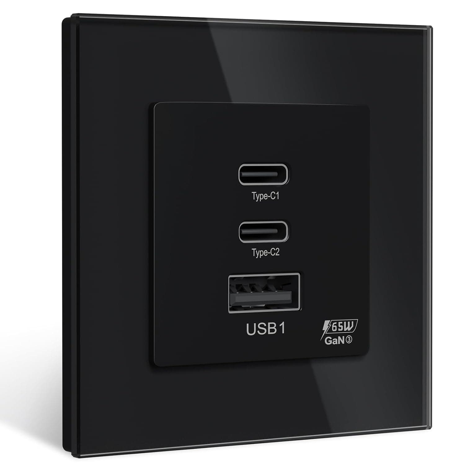 BSEED Recessed GaN 65W | Tomada de parede com carregador USB 2 x Type-C e 1 x USB-A