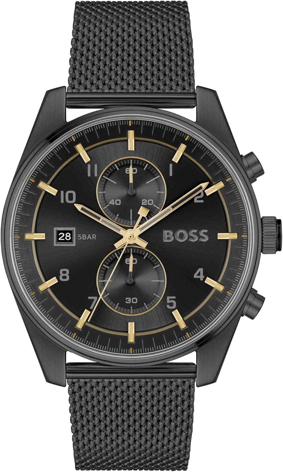 BOSS Relógio cronógrafo de quartzo para homem coleção SKYTRAVELLER com correia em couro ou aço inoxidável