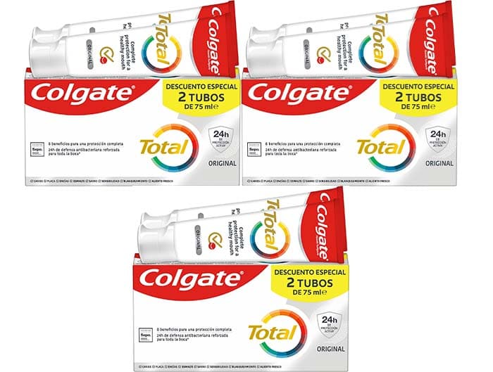 Colgate Pasta de dentes original total, pack de 6 unidades x 75 ml